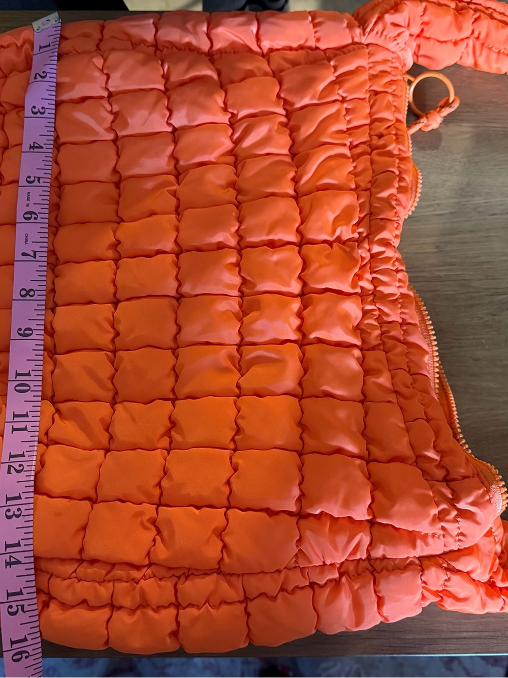 Urban Expressions Orange Quilted Hobo Shoulder Bag - Picture 10 of 10